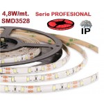 Tira LED 5 mts Flexible 24W 300 Led SMD 3528 IP65 Rojo, serie Profesional